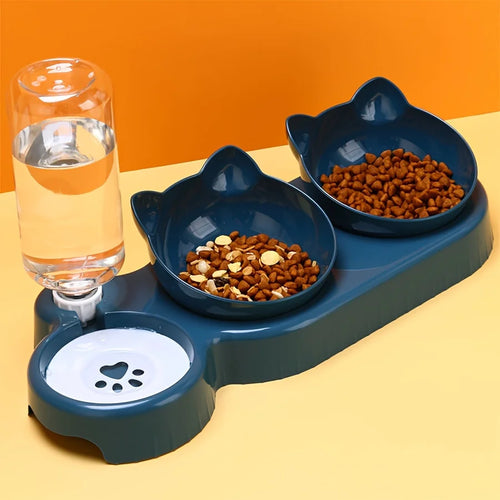 2-in-1 Pet Bowl with Automatic Water Dispenser